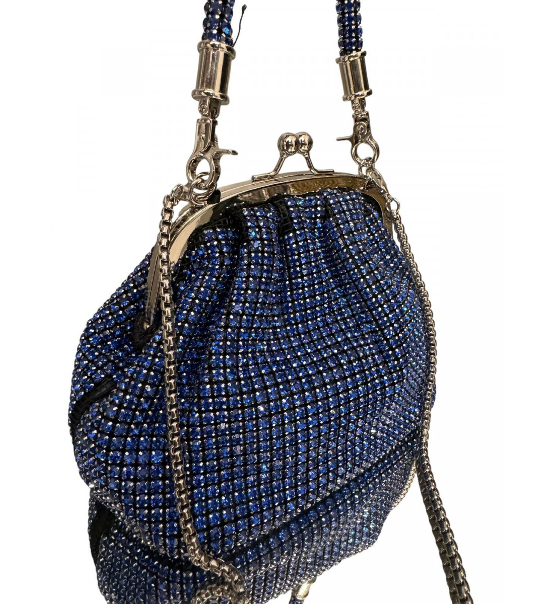 Bolsa  Mini Bag  Azul luxo com alça cheia de charme 