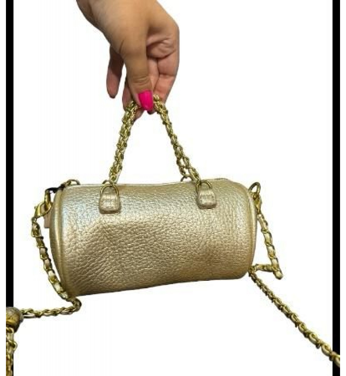 Bolsa  feminina pequena Dourada com duas alças