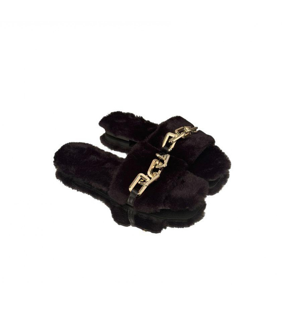 Chinelo Pantufa Feminino Preto Sweet Slipper Forrado lã 