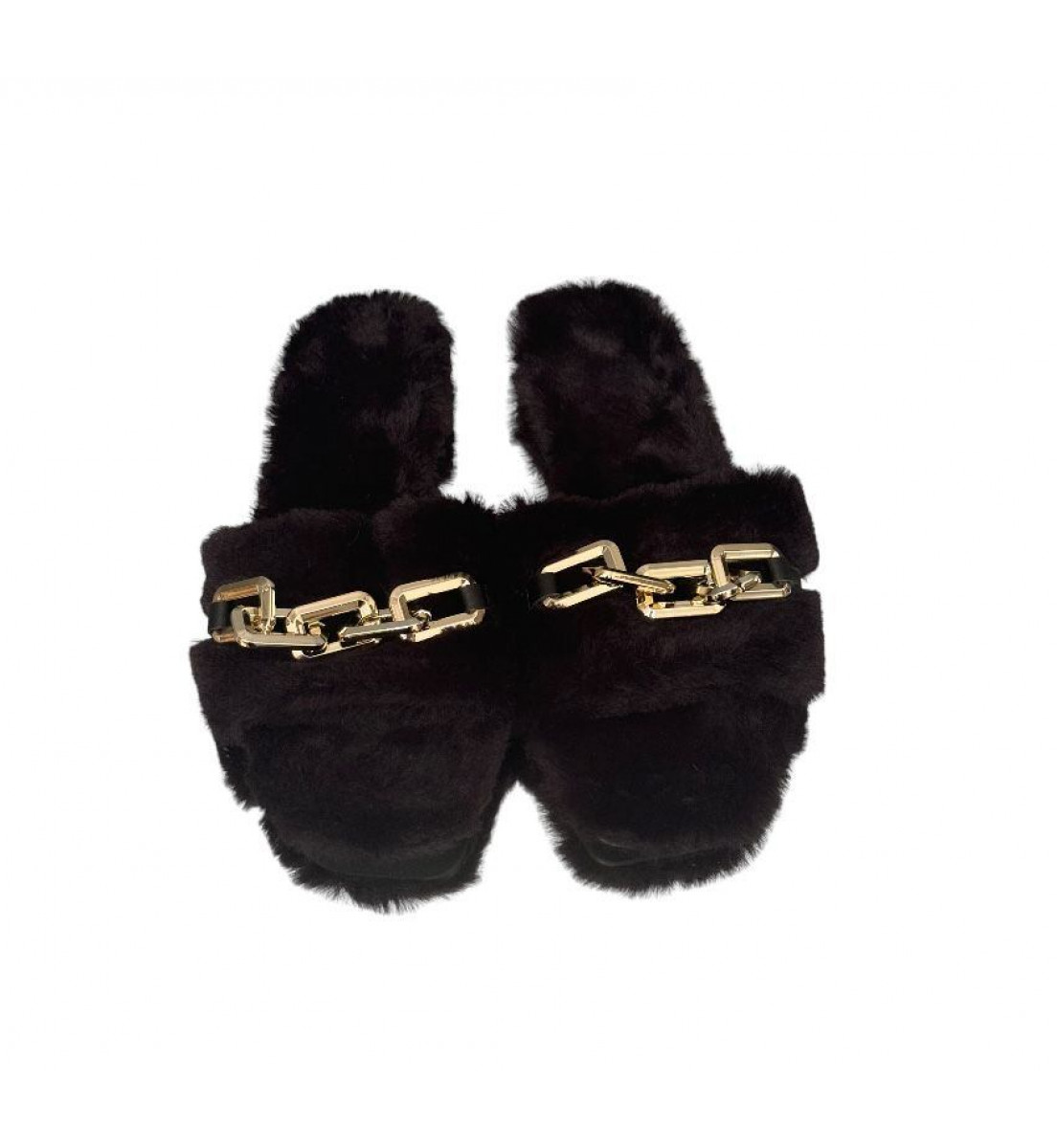 Chinelo Pantufa Feminino Preto Sweet Slipper Forrado lã 