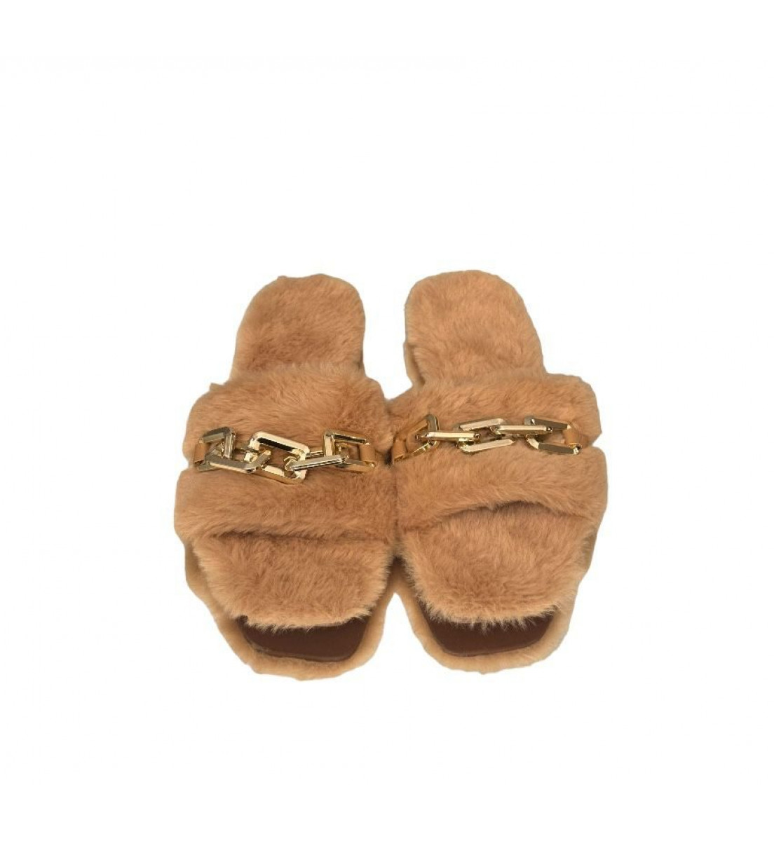 Chinelo Pantufa Feminino Bege Sweet Slipper Forrado lã 