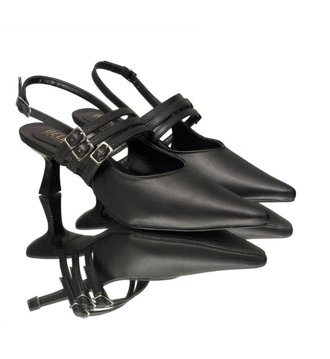 Sapato Scarpin Slingback Preto salto 7cm