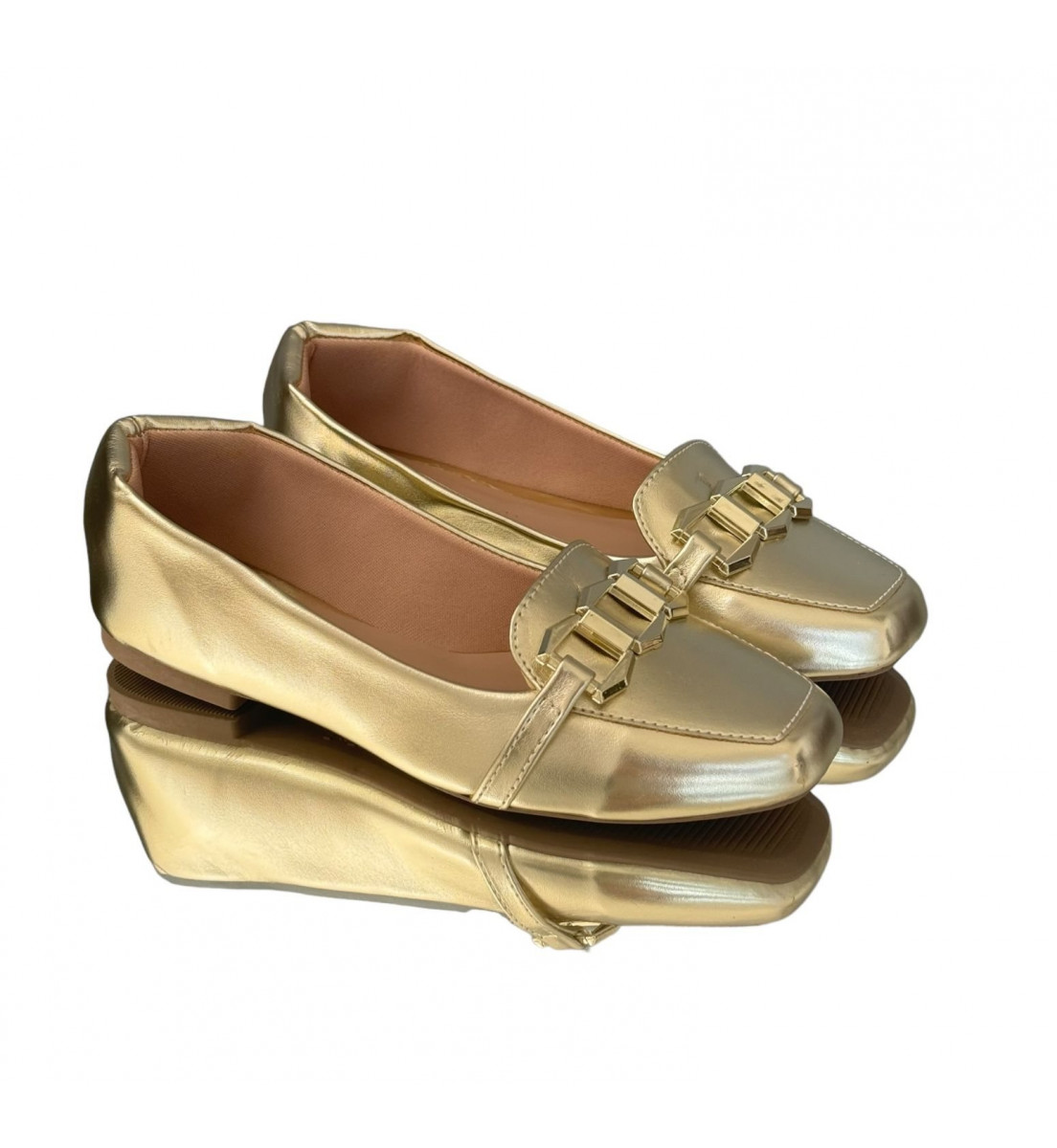 Mocassim Loafer Dourado Light