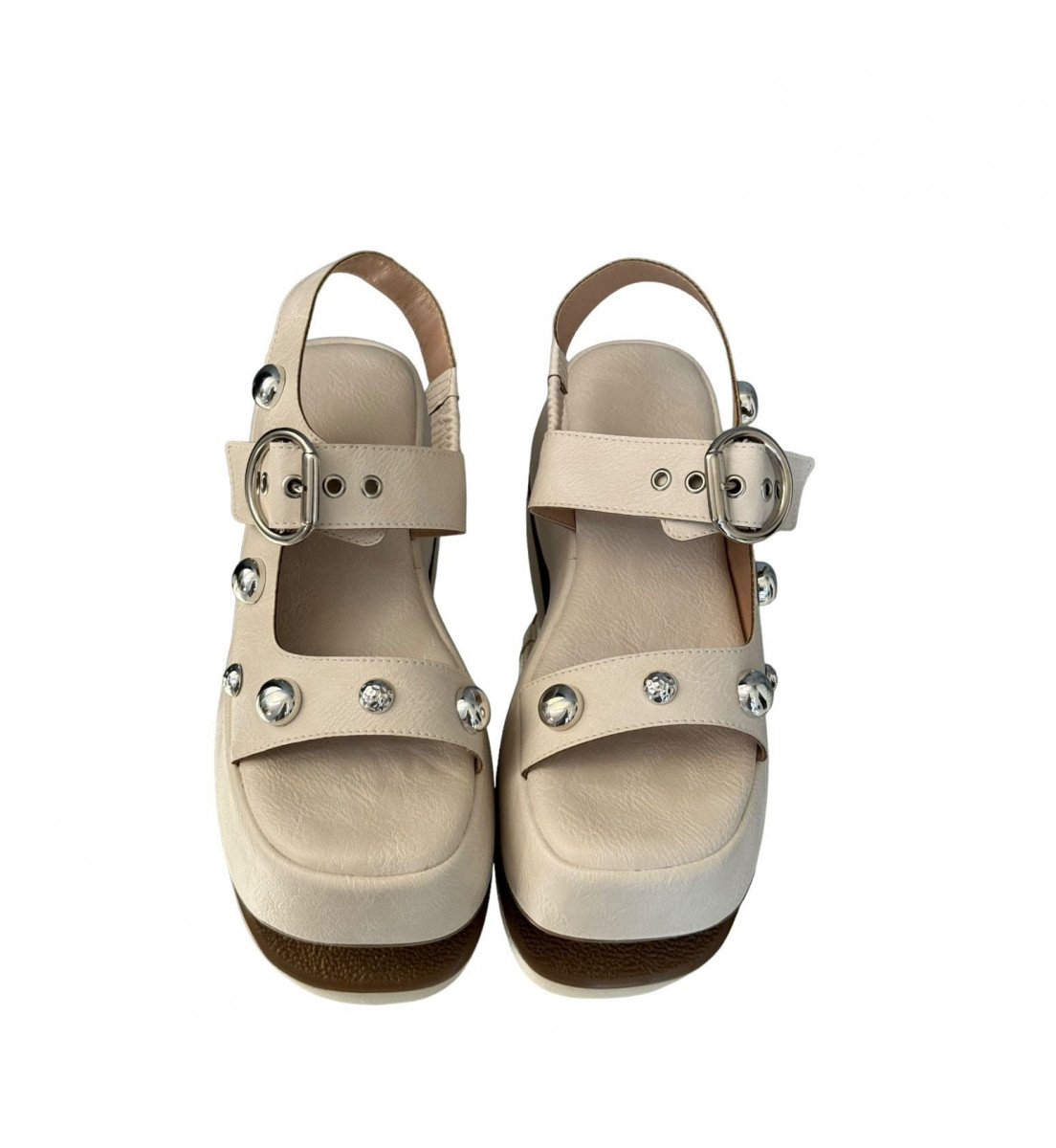 Sandalia Papete Flatform Off white