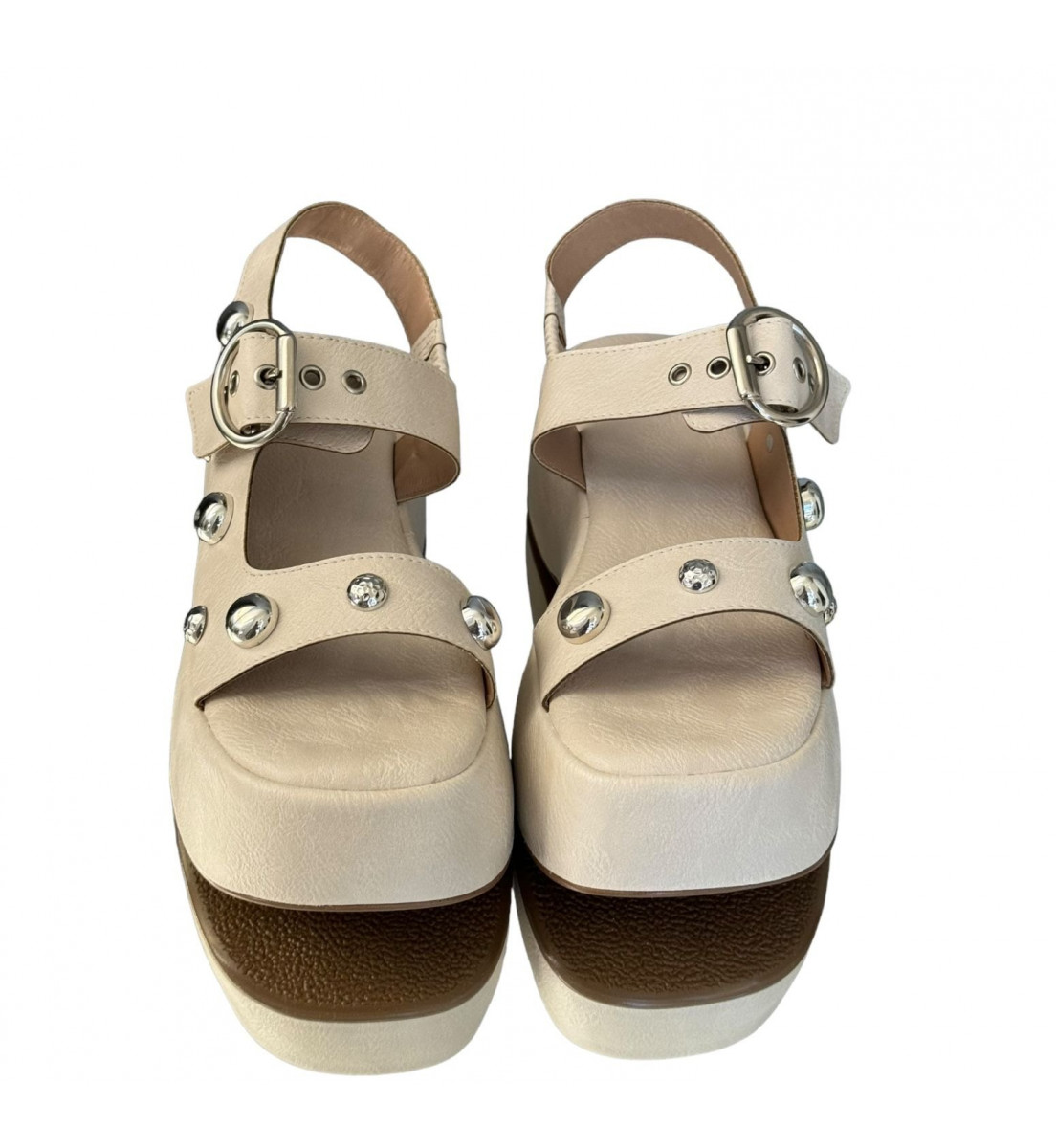 Sandalia Papete Flatform Off white