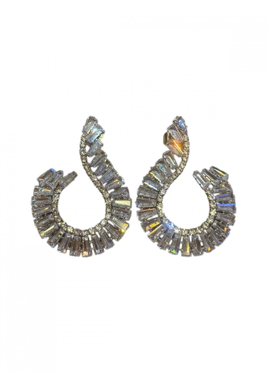 BRINCO LUXO FESTA PRATA ZIRCONIA E STRASS