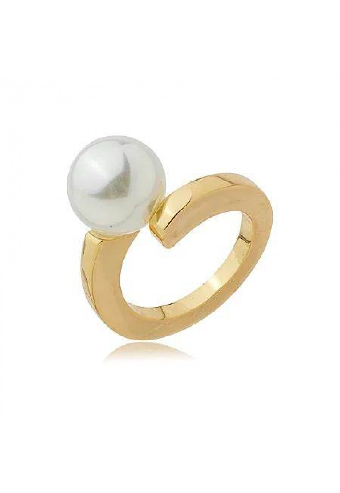 Dupla de anéis com pérola shell cravejado de zircônia cristal banho em ouro 18k Dupla de anéis com pérola shell cravejado de zircônia cristal banho em ouro 18k