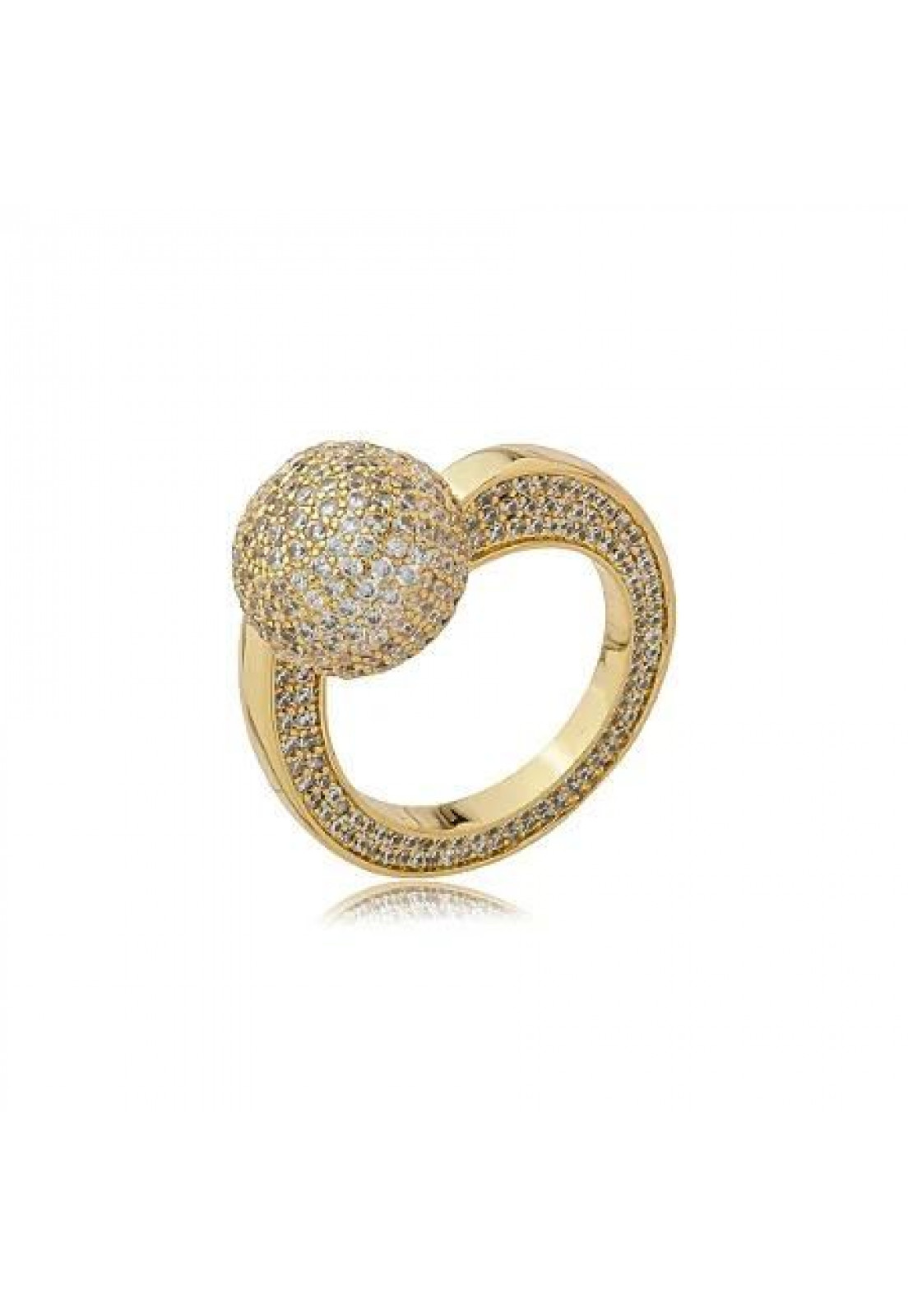 Dupla de anéis com pérola shell cravejado de zircônia cristal banho em ouro 18k Dupla de anéis com pérola shell cravejado de zircônia cristal banho em ouro 18k