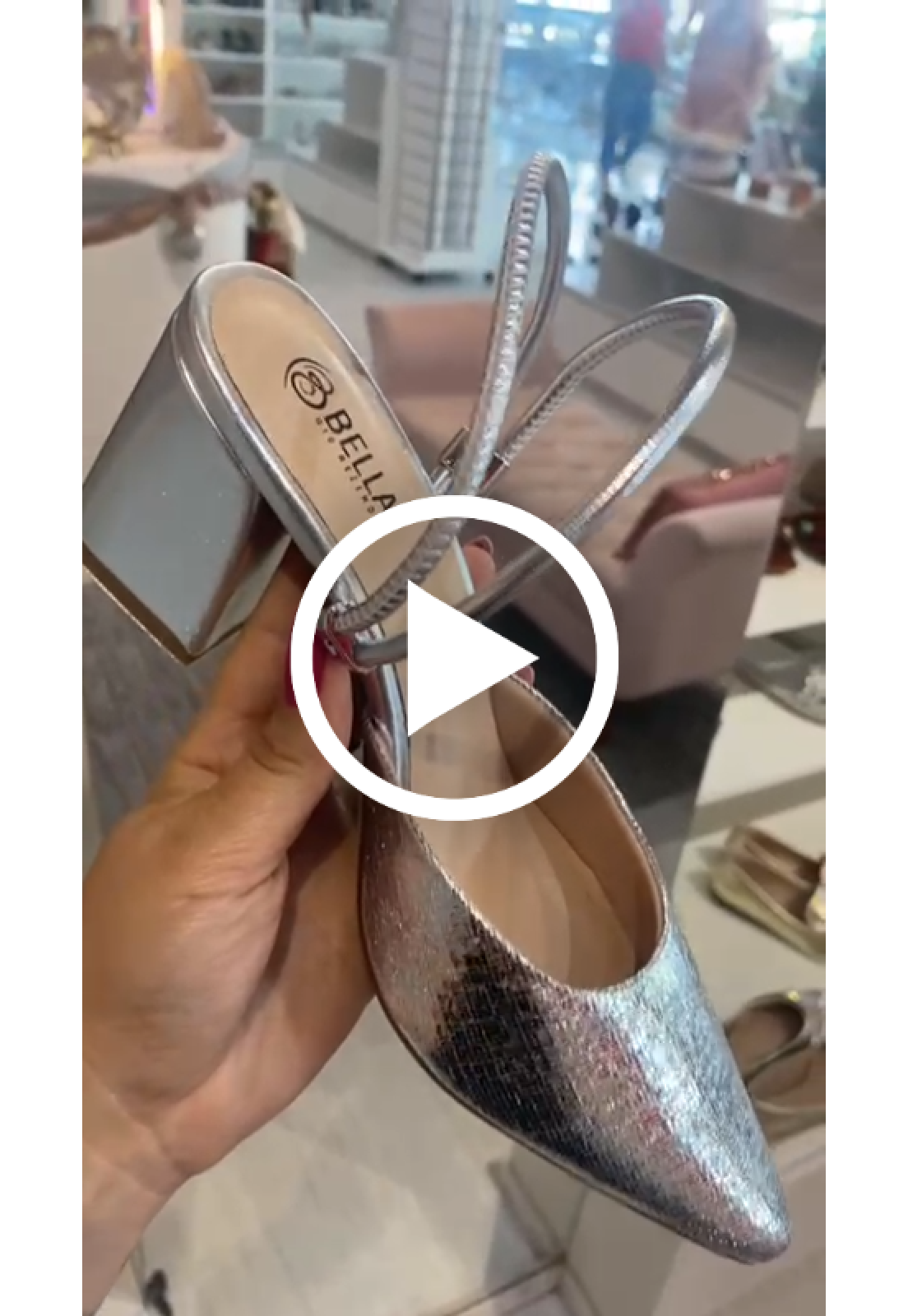 Scarpin Prata metalizado Salto bloco 6 cm Scarpin Prata metalizado Salto bloco 6 cm