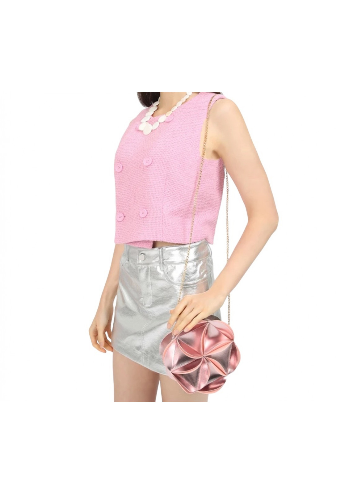 Bolsa Crossbody Coleção Flowers Cor Pink
