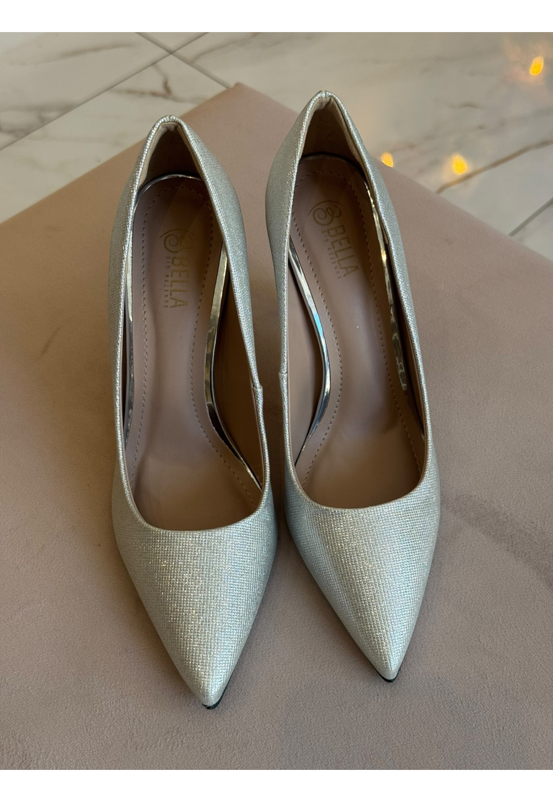 SCARPIN BLOSSON PRATA SALTO 11 CM