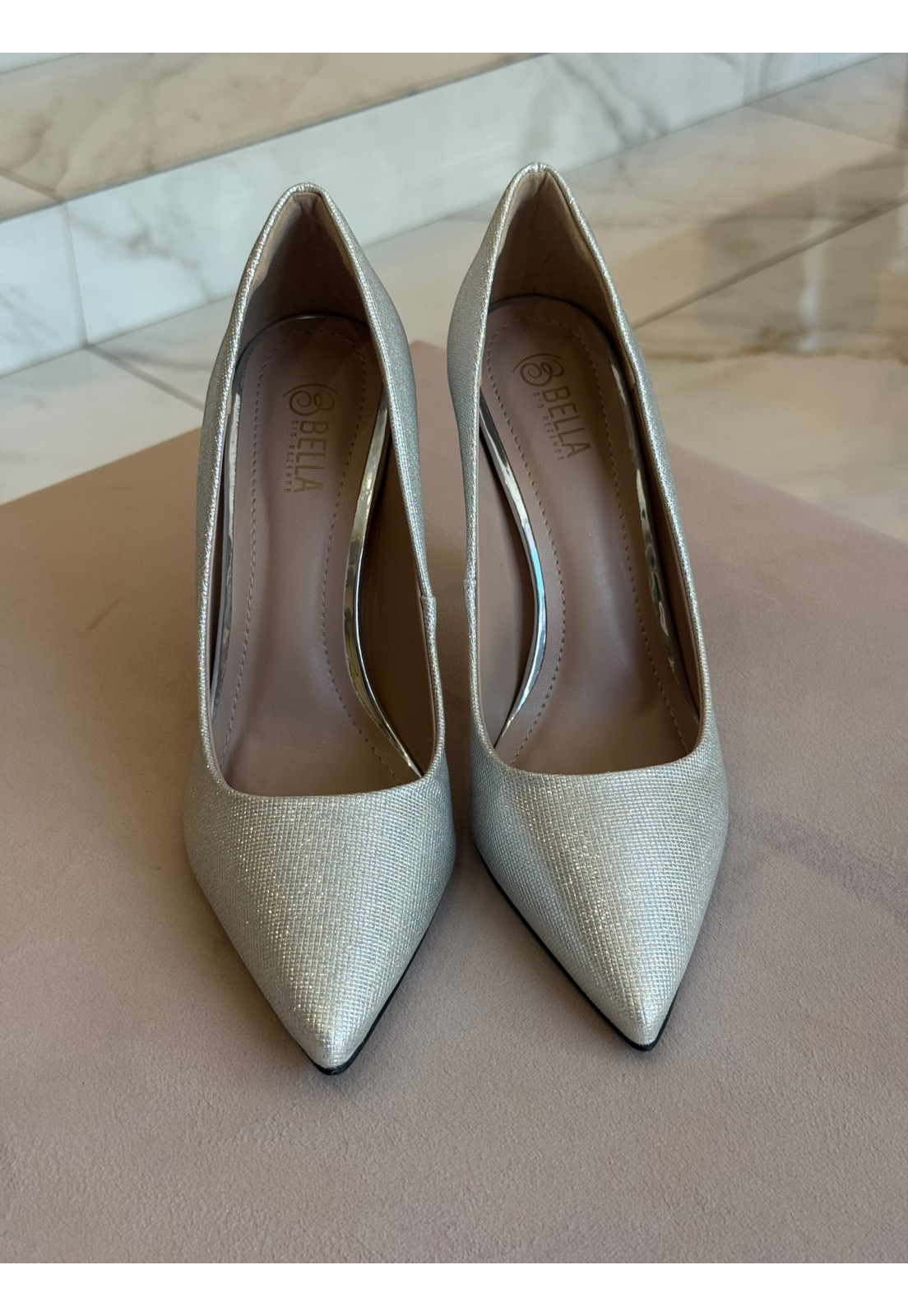 SCARPIN BLOSSON PRATA SALTO 11 CM