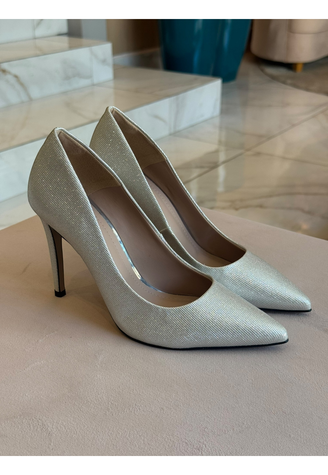 SCARPIN BLOSSON PRATA SALTO 11 CM