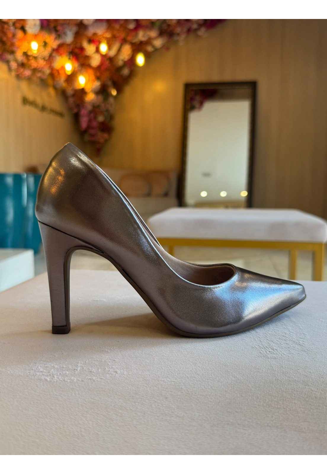 Scarpin Prata Velho Metalizado 8 cm Scarpin Prata Velho Metalizado 8 cm