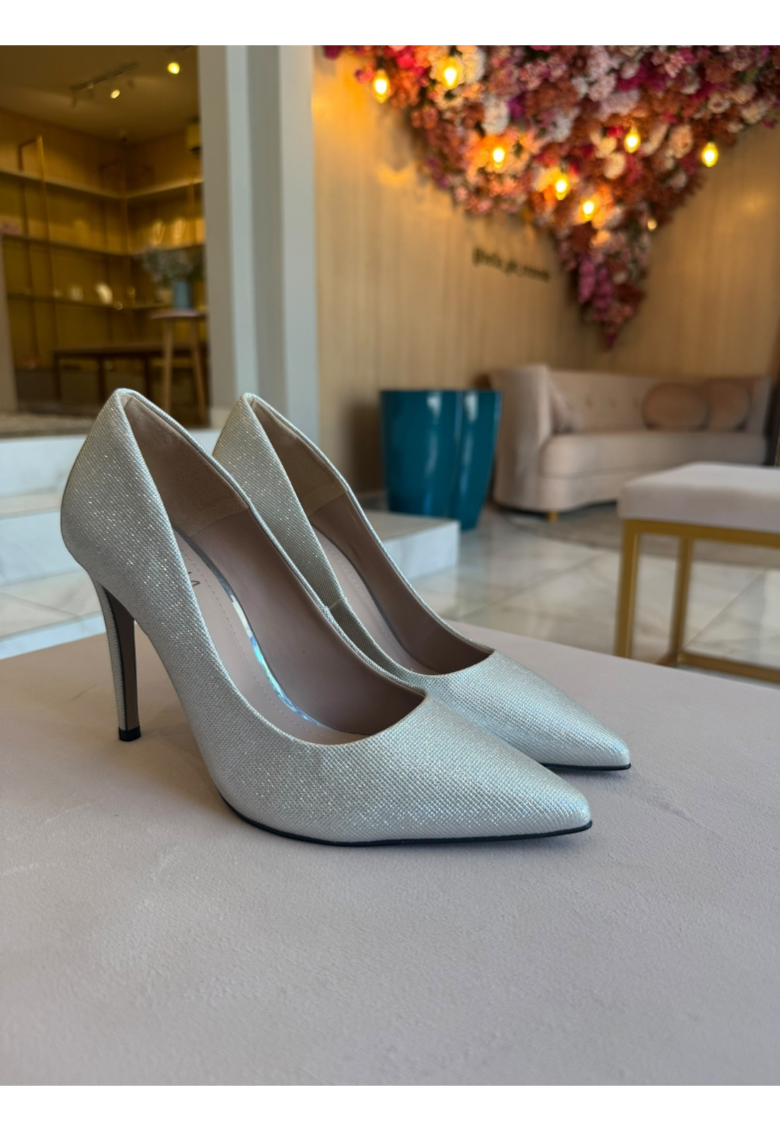 SCARPIN BLOSSON PRATA SALTO 11 CM