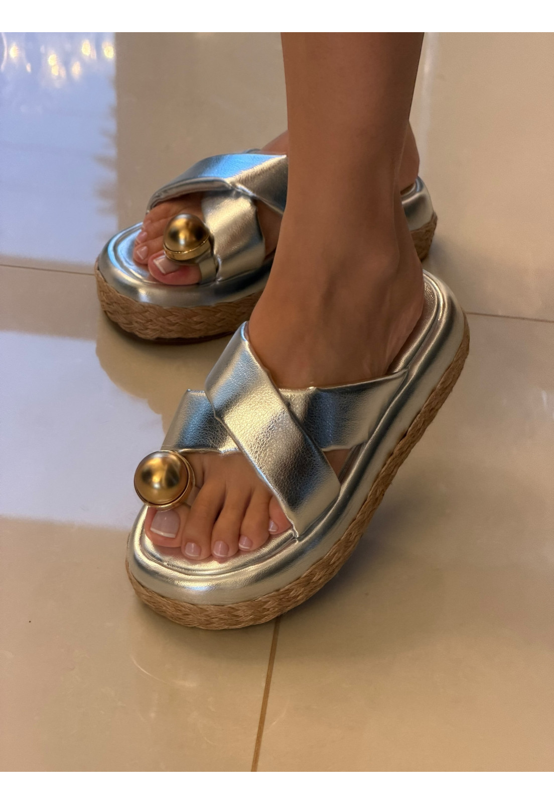 Papete CONFORT De dedo Prata Metalizada