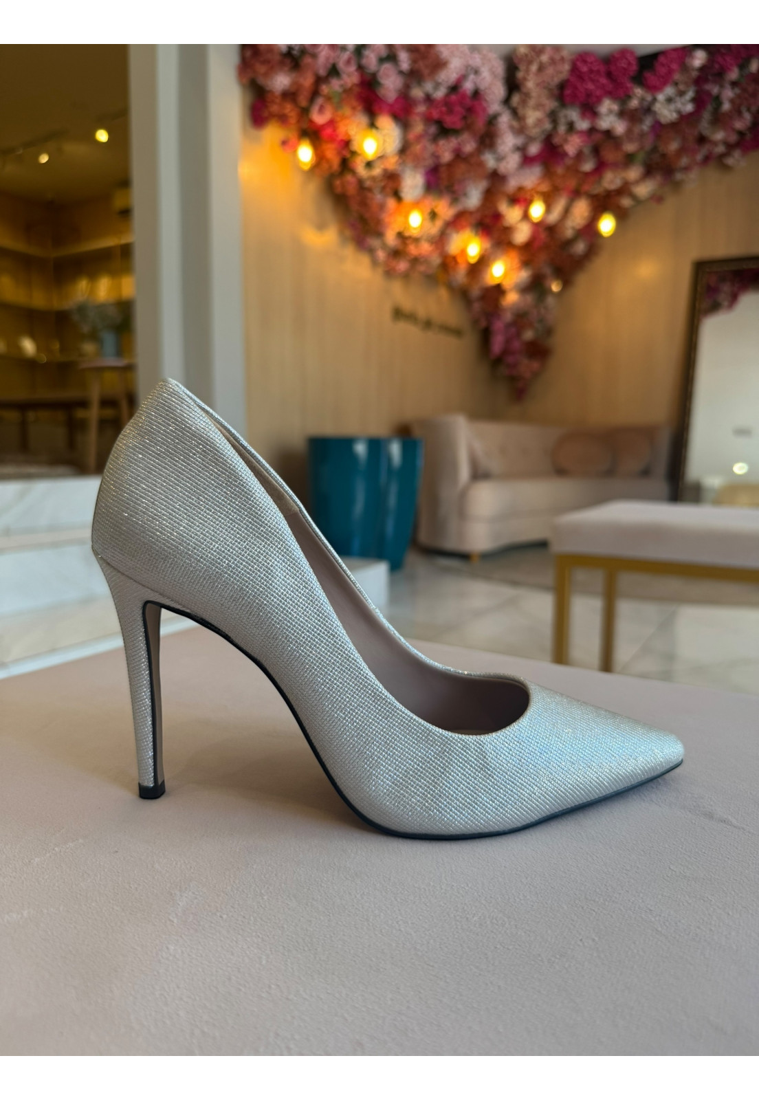 SCARPIN BLOSSON PRATA SALTO 11 CM