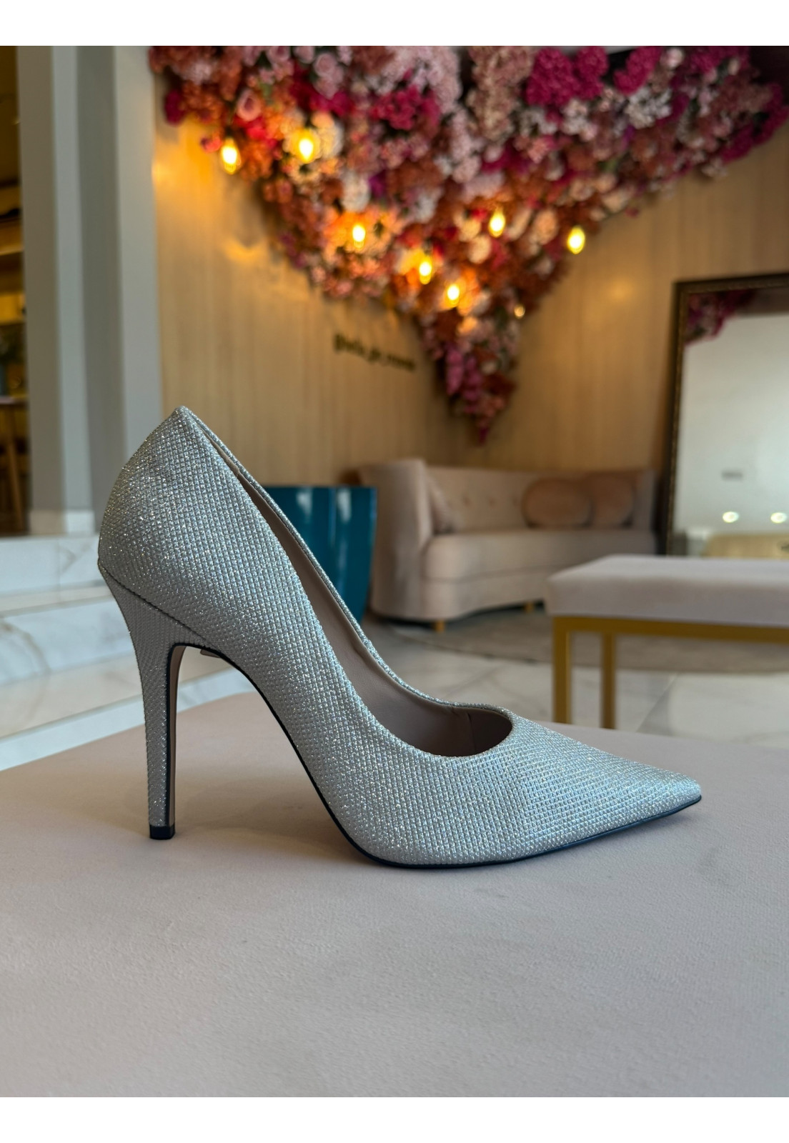 Scarpin Prata brilhante salto 11cm Scarpin Prata brilhante salto 11cm