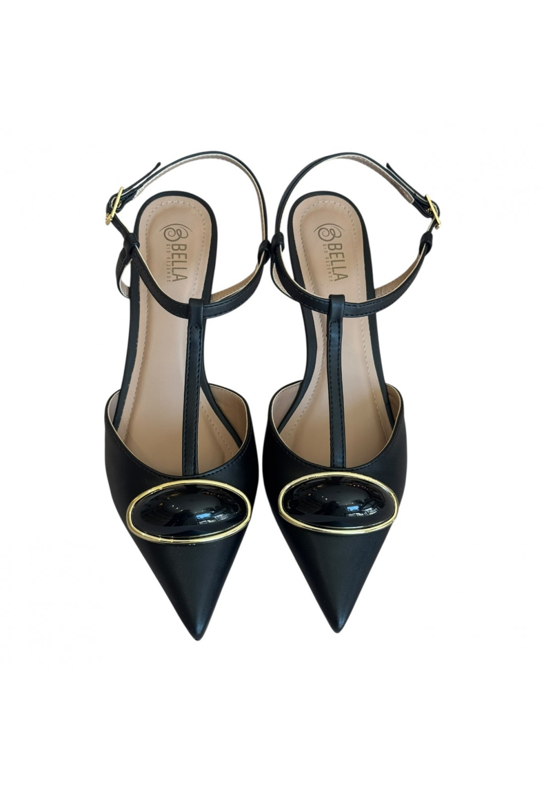 SCARPIN PRETO SLINGBACK SALTO 5 CM 