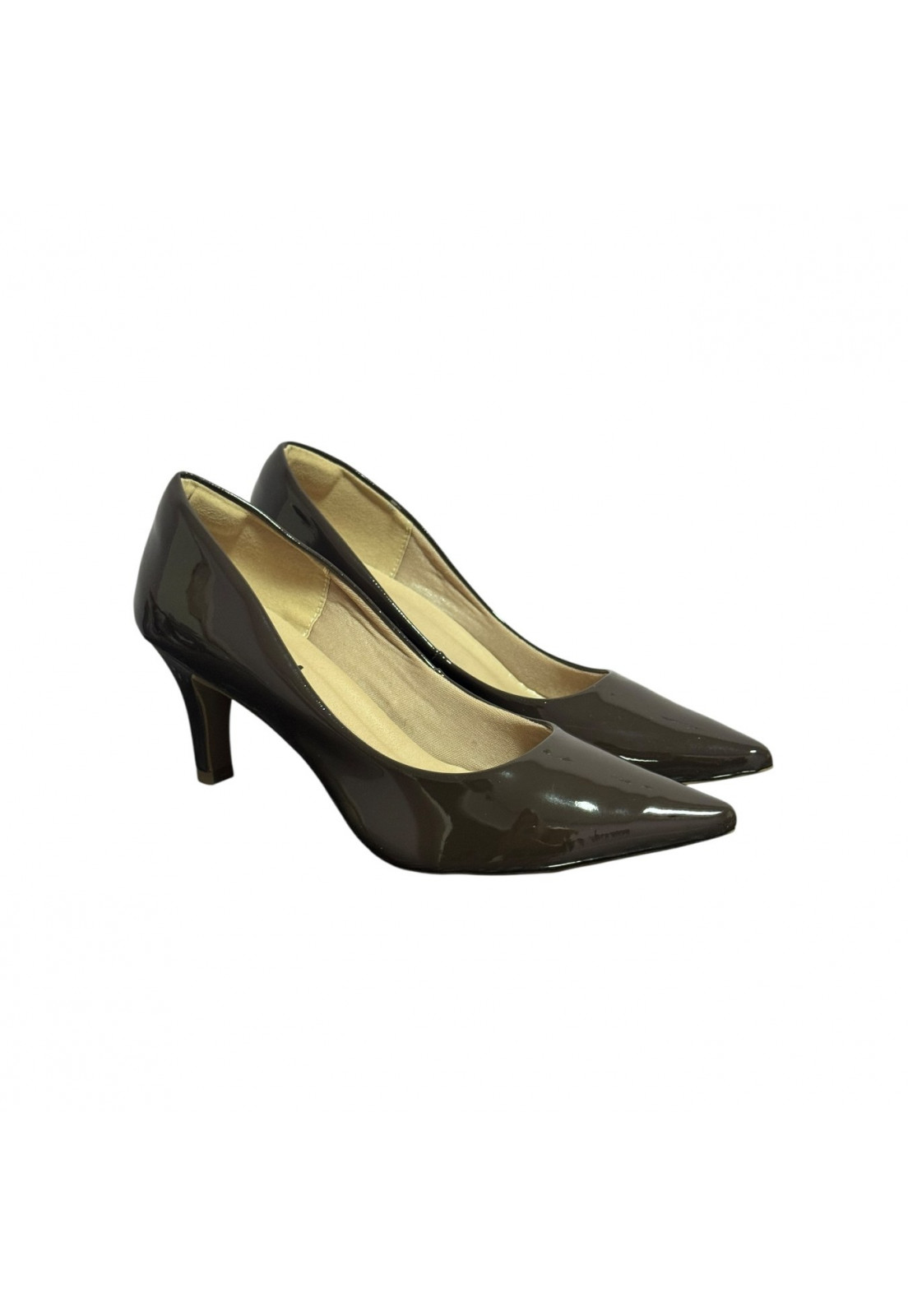 Scarpin Verniz Café Macchiato 6 cm