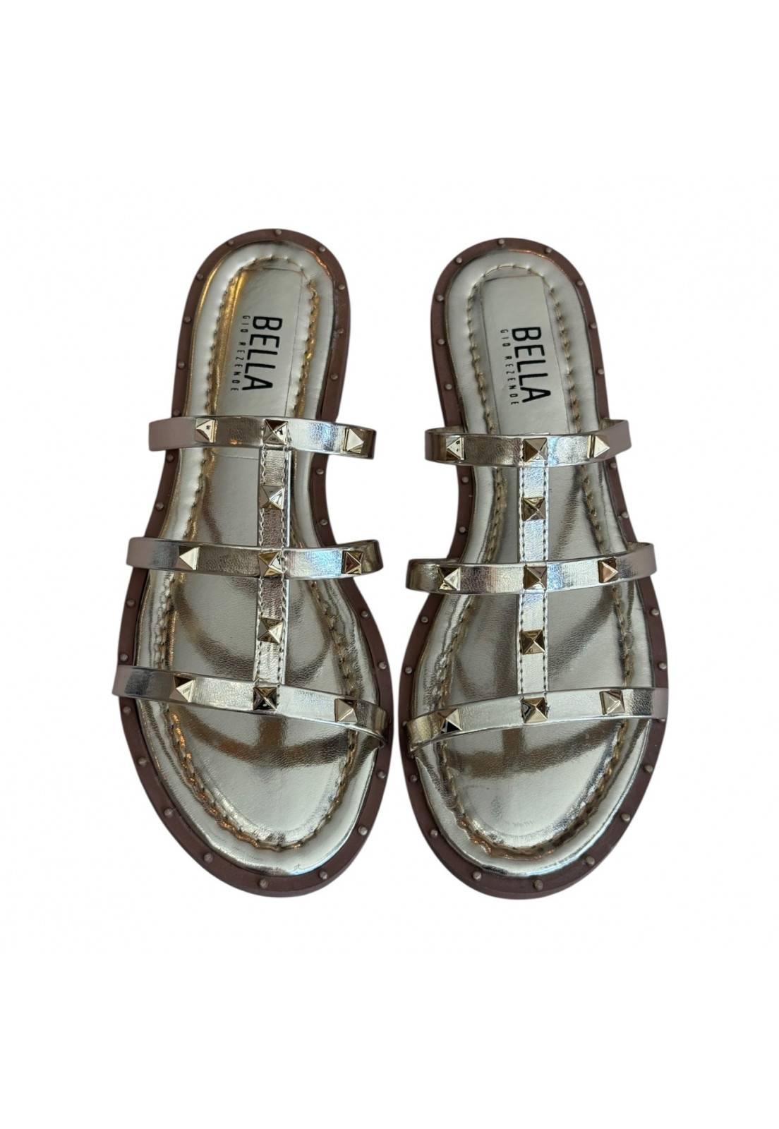 Rasteira Ouro Ligh Spike dourado