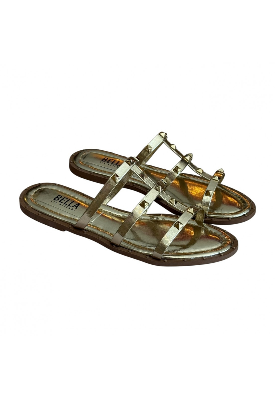 Rasteira Ouro Ligh Spike dourado