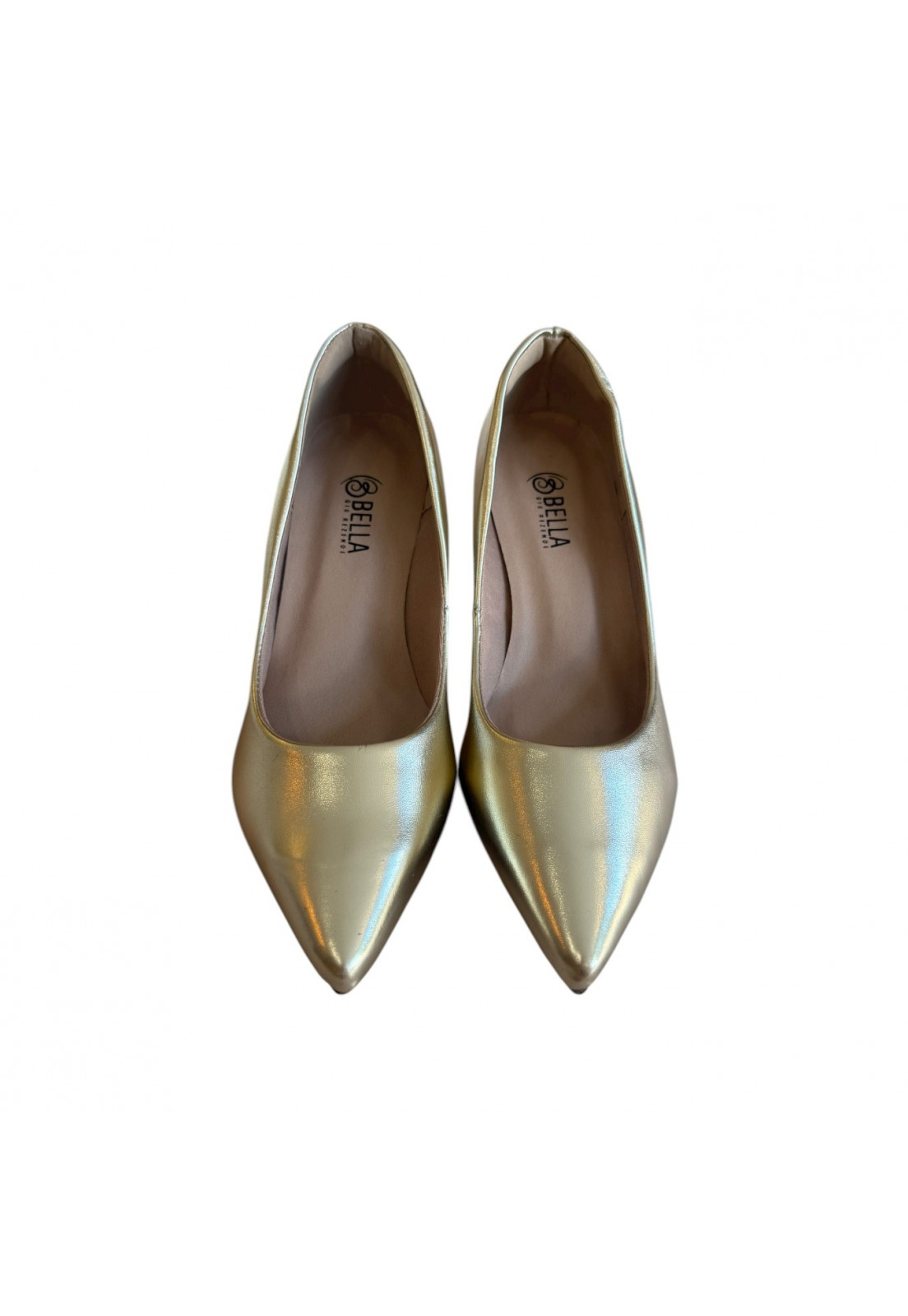 Scarpin Dourado Metalizado salto 6 cm  