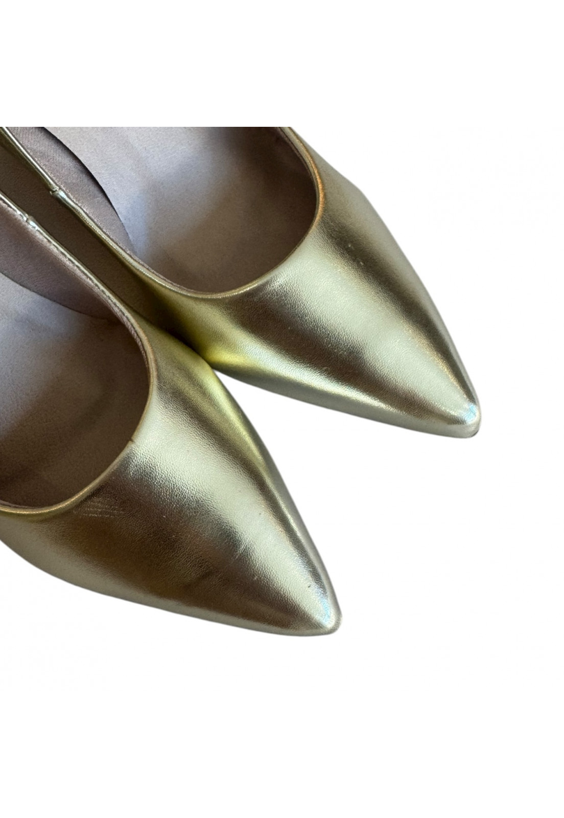 Scarpin Dourado Metalizado salto 6 cm  