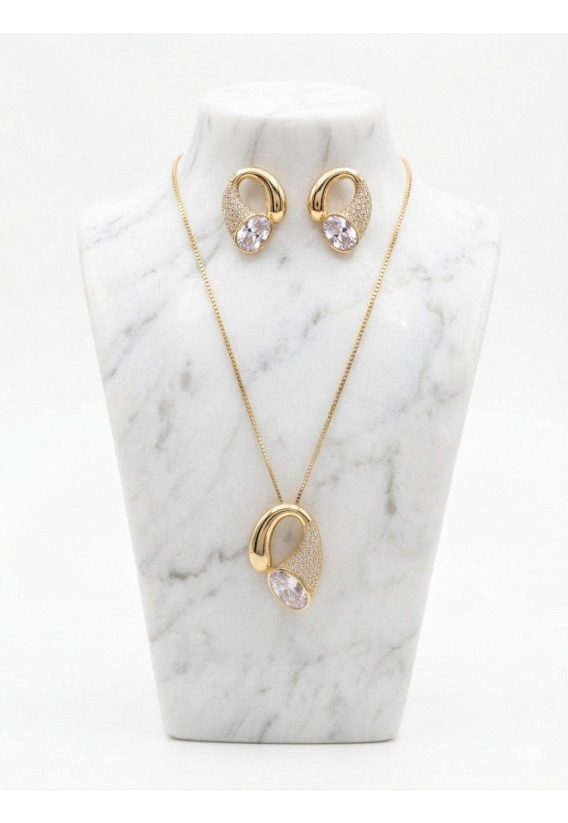 CONJUNTO INSPIRAÇÃO ALTA JOALHERIA OURO 18 k PEDRA ESPINELIO