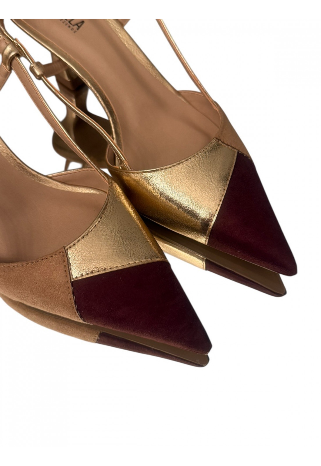 Scarpin Slingback Tricolor Luxe Gold Scarpin Slingback Tricolor Luxe Gold
