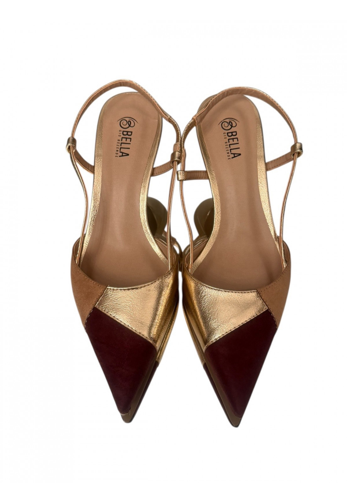 Scarpin Slingback Tricolor Luxe Gold Scarpin Slingback Tricolor Luxe Gold