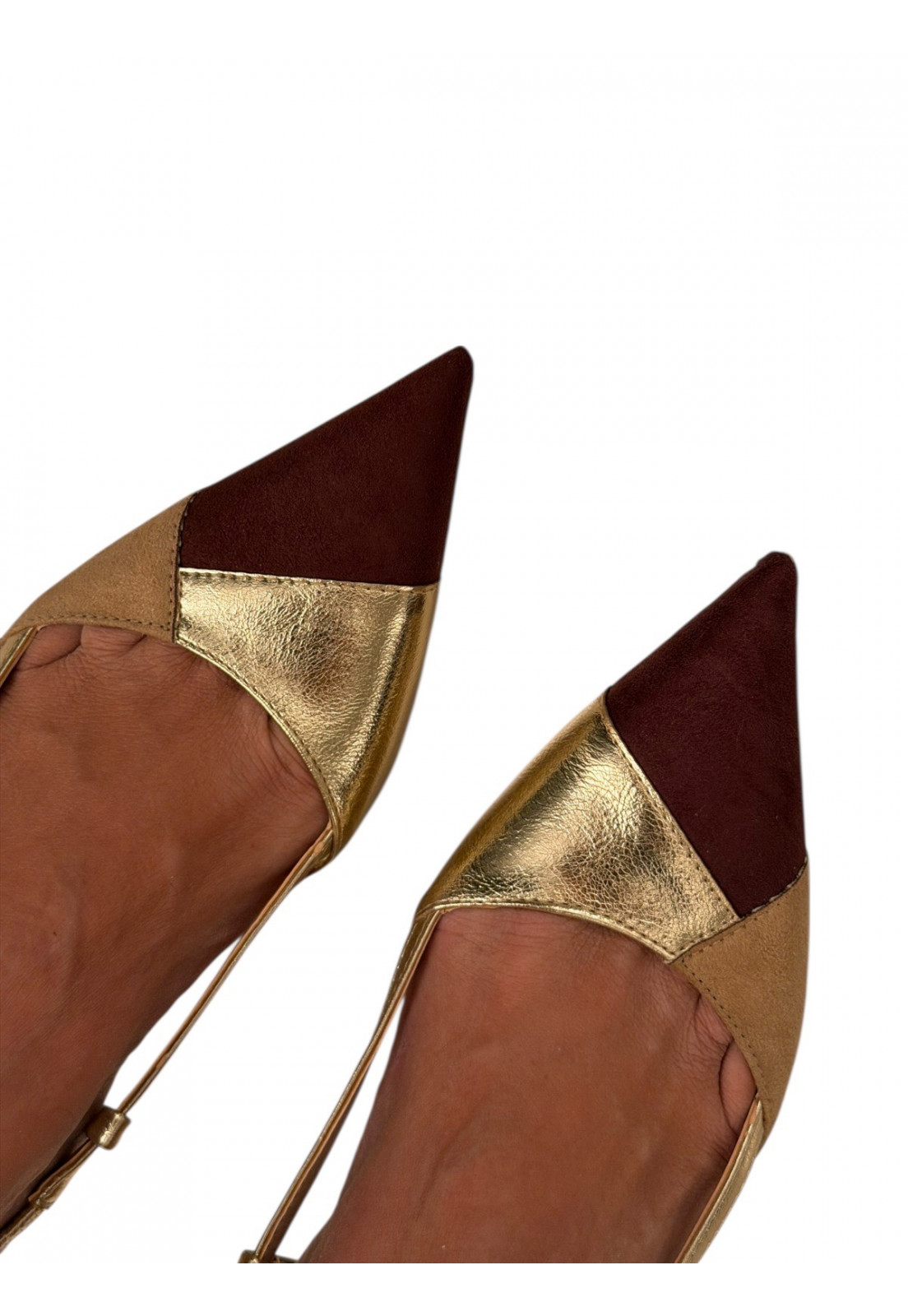 Scarpin Slingback Tricolor Luxe Gold Scarpin Slingback Tricolor Luxe Gold