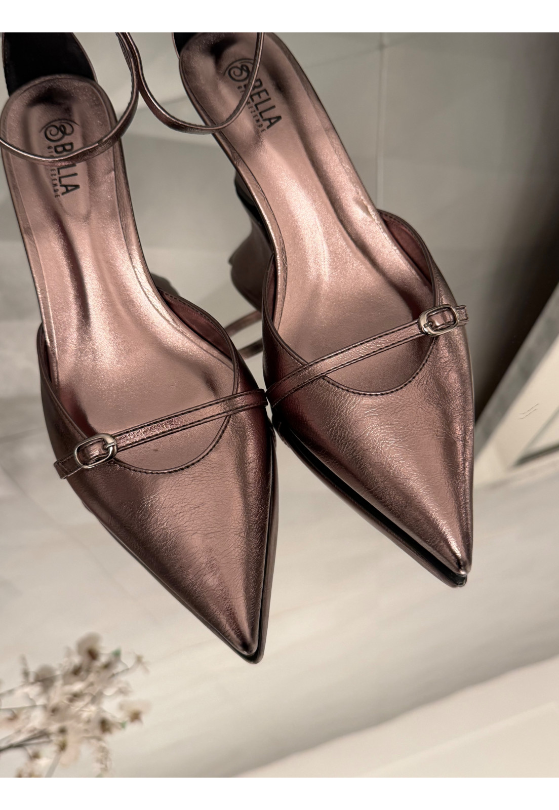 Scarpin LUMIERE PRATA metalizado salto anabela Scarpin LUMIERE PRATA metalizado salto anabela