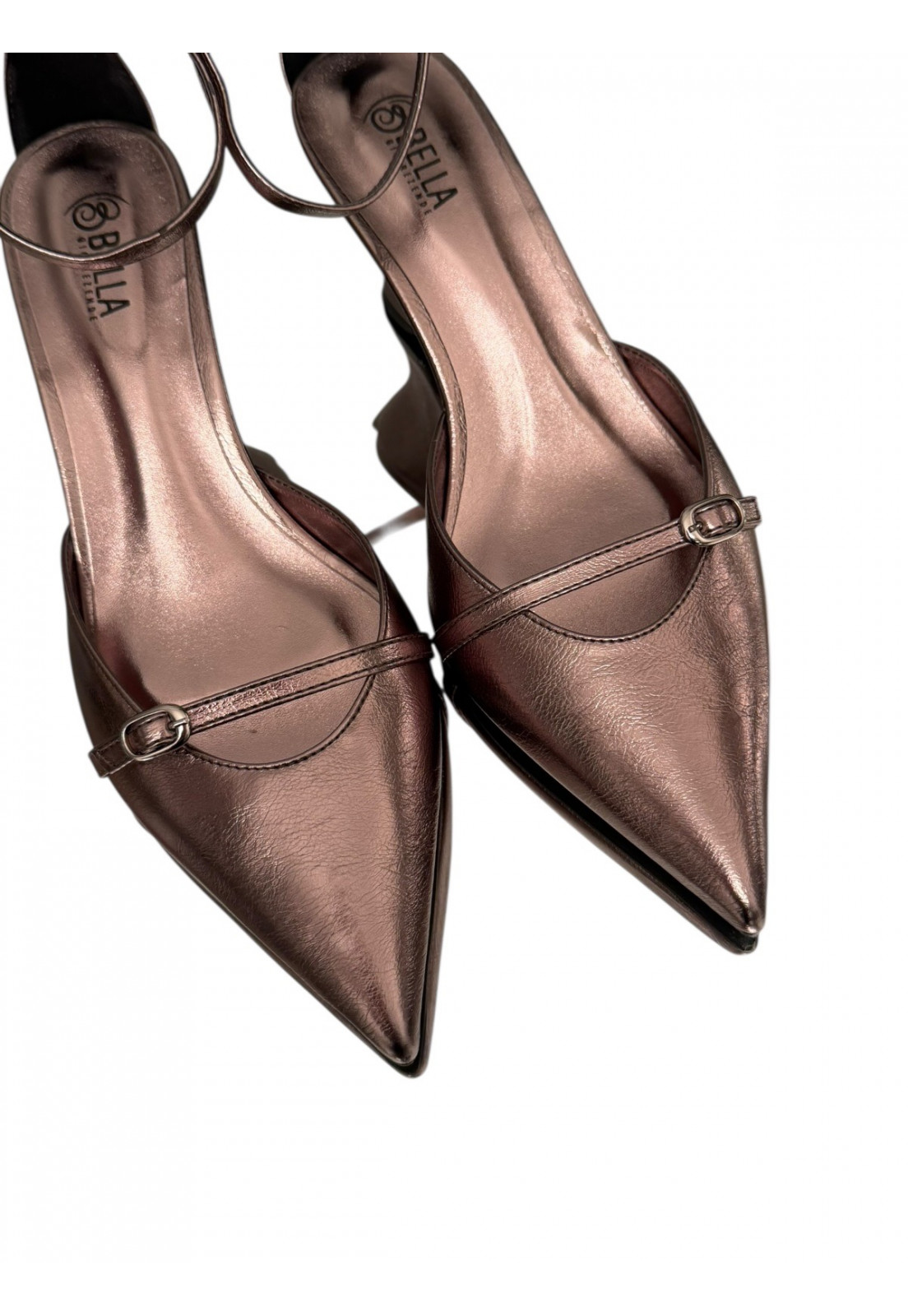 Scarpin LUMIERE PRATA metalizado salto anabela Scarpin LUMIERE PRATA metalizado salto anabela