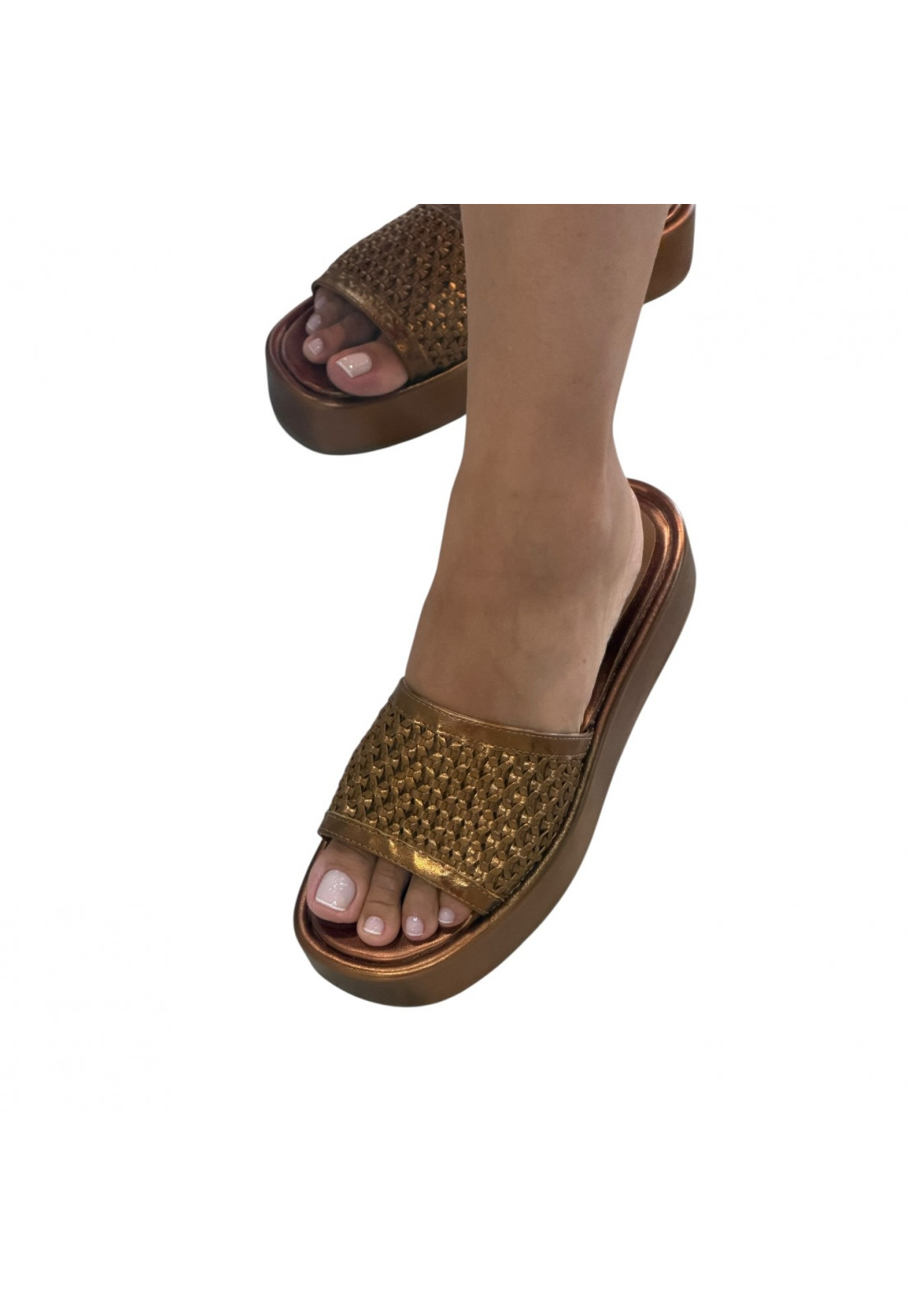 Sandália PAPETE Tamanco Plataforma Birken Bronze Sandália PAPETE Tamanco Plataforma Birken Bronze