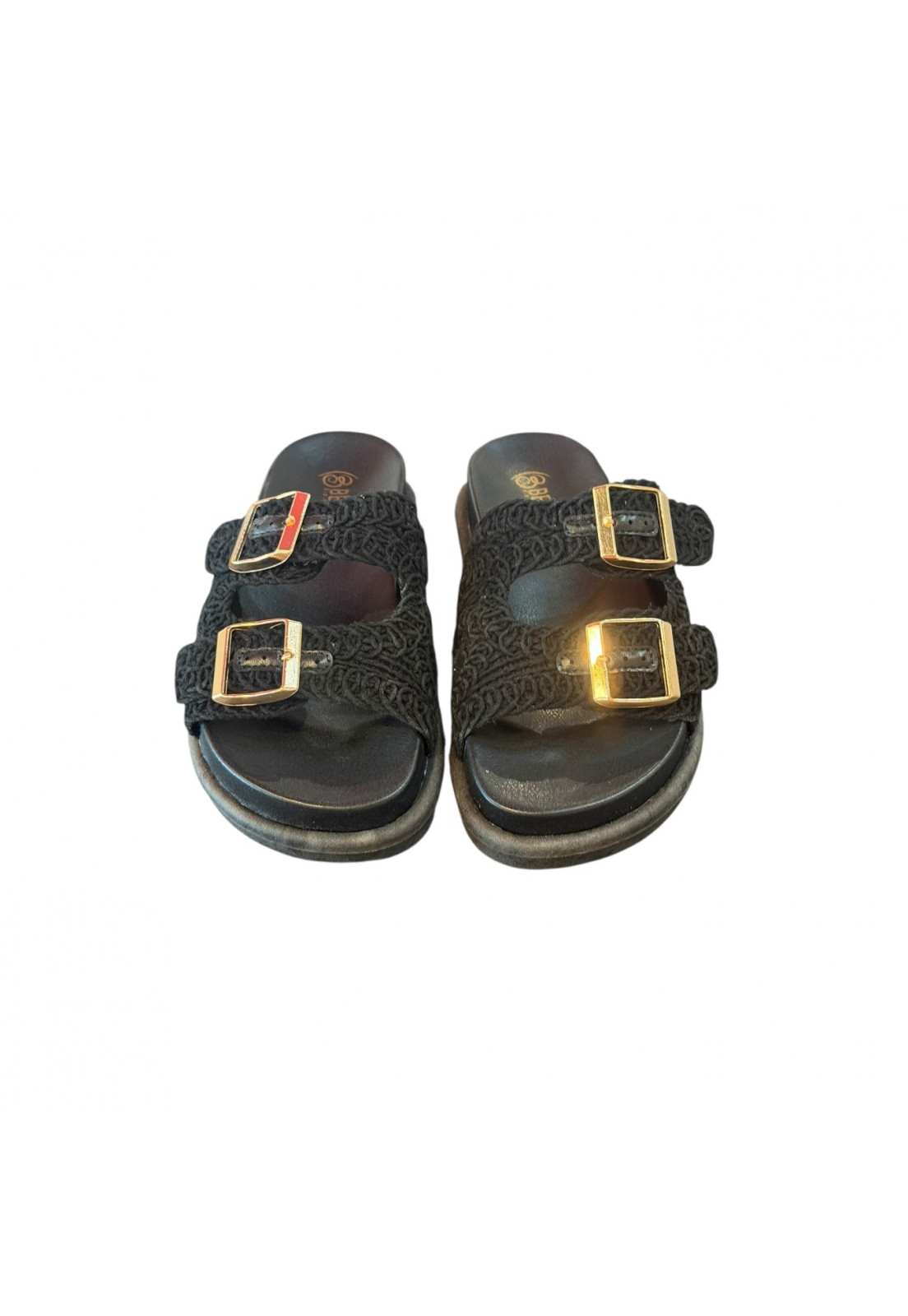 Sandália PAPETE BIRKEN Preta Flat Fivela