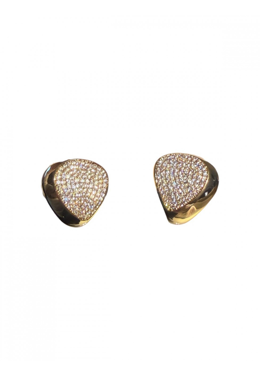 Brinco cravejado de zirconia cristal Ouro 18 K